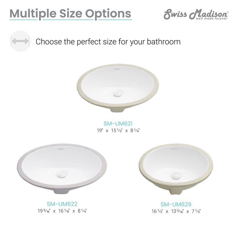 Monaco 19" Oval Under-Mount Bathroom Sink