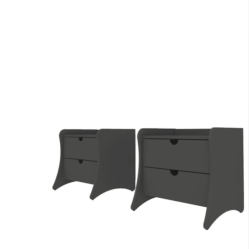 Manhattan Comfort Coney Mid-Century Modern 2-Drawer Nightstand