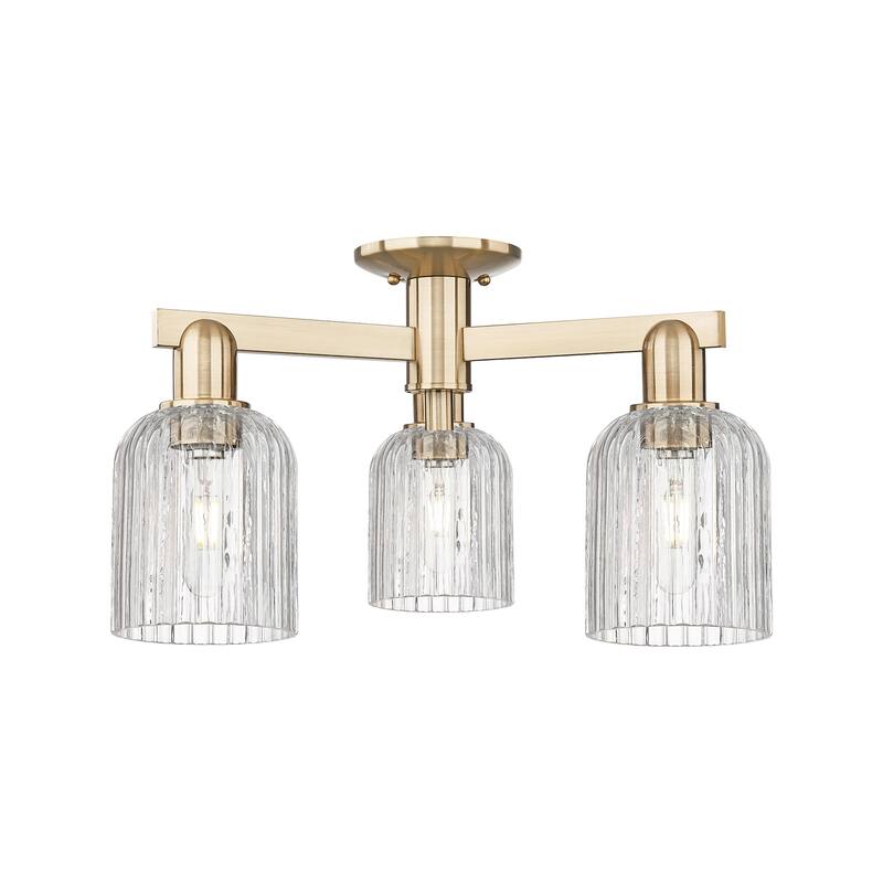 Innovations Lighting 716-3F-11-23 Bridal Veil Semi-Flush Bridal Veil 3 - Champagne Bronze / Clear