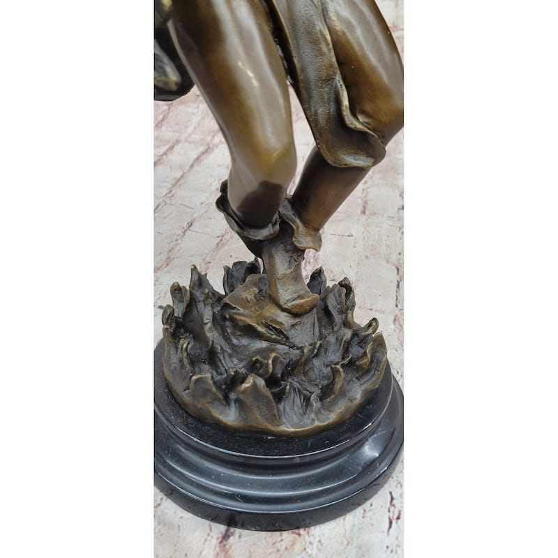 Native American Indian Eagle Dancer Rain Dance Shaman Bronze Statue Sculpture 18 Inches X 10 Inches