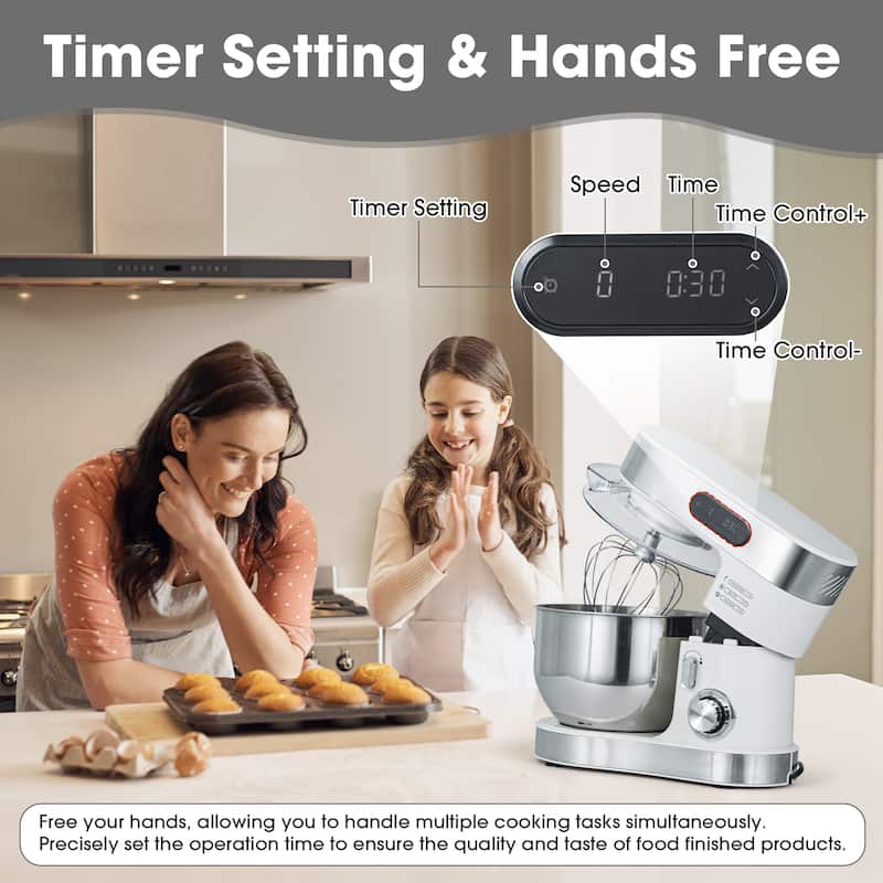 5.5-Quart Modern 6 Speeds Tilt-Head Kitchen Stand Mixer