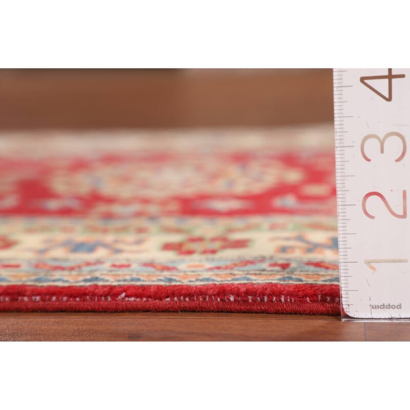 Red Kazak Foyer Rug Hand-Knotted Oriental Wool Carpet - 2'8" x 4'1"