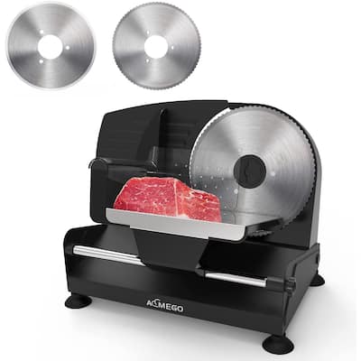 Aemego Food Slicer with Removable Stainless Steel Blade, Electric Meat slicer for Home Use 200W, Adjustable Thickness