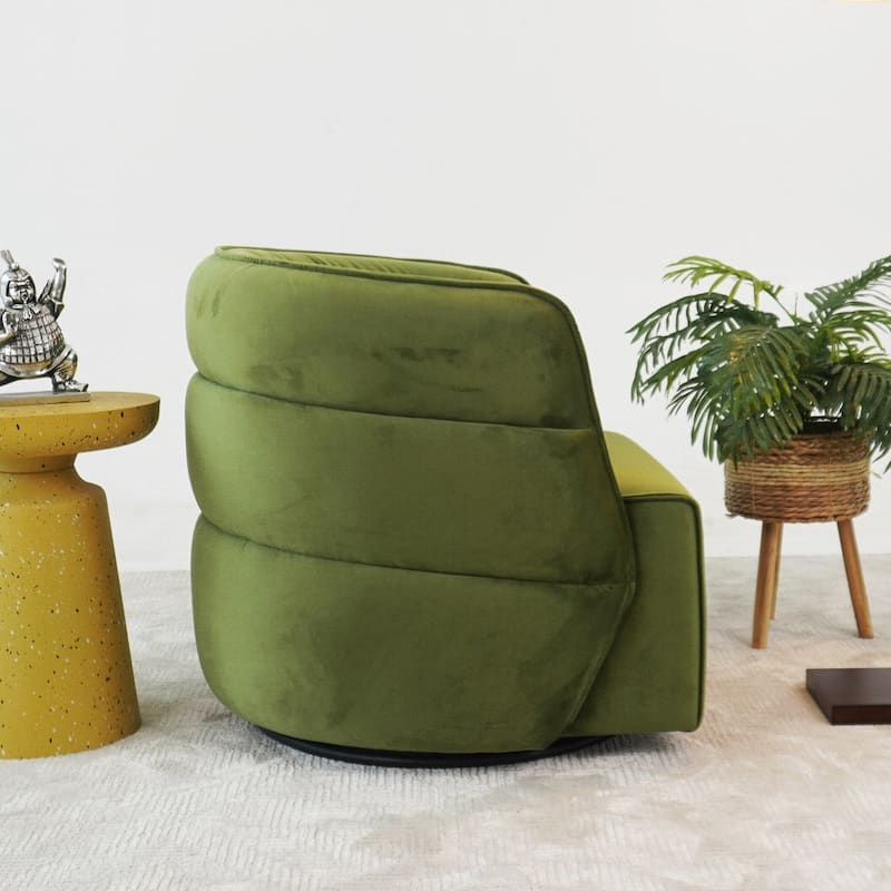 GDFStudio - Walden Modern Mid-Century Velvet 360° Swivel Chair