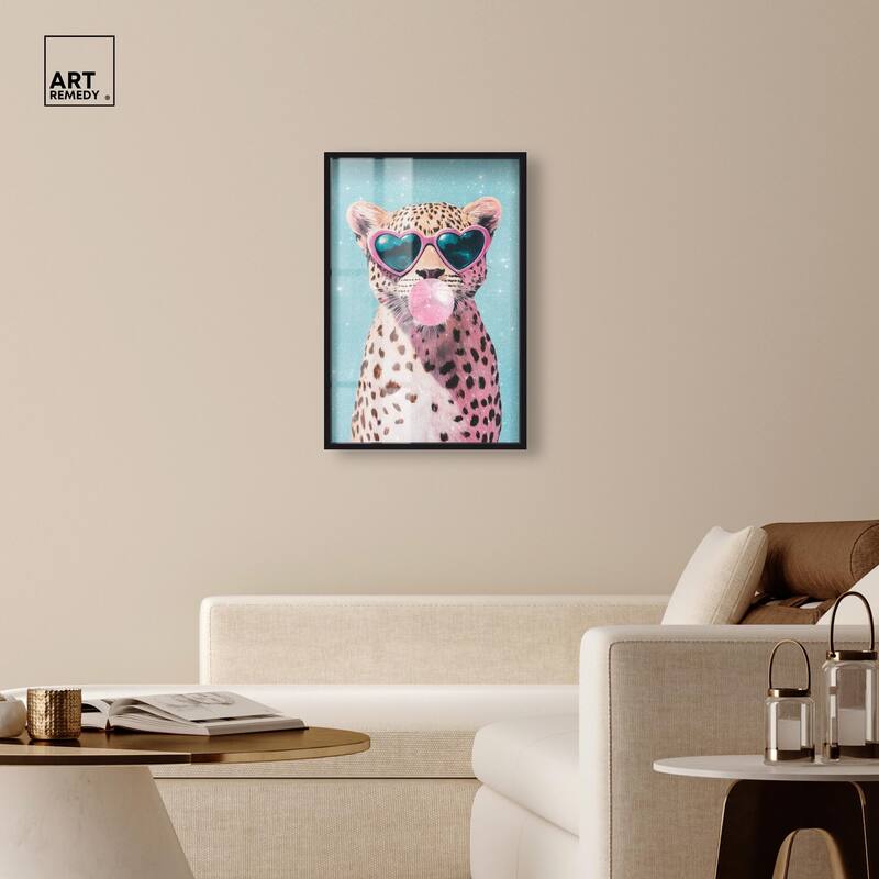 Pastel Cheetah Bubblegum Shadowbox by Art Remedy