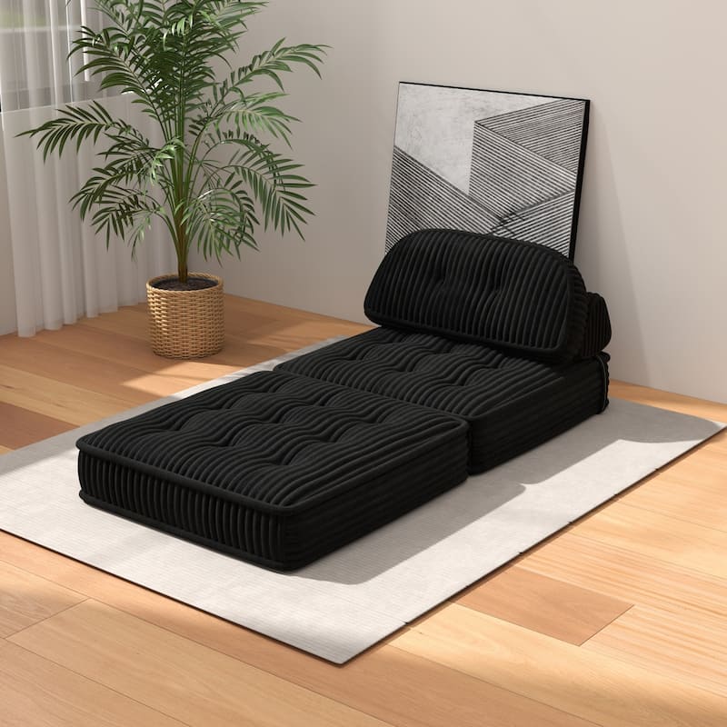 Folding Sofa Bed, Convertible Sleeper Chair with Pillow Foldable Mattress, Portable Fold Out Chair Bed Floor Sofa Lounge