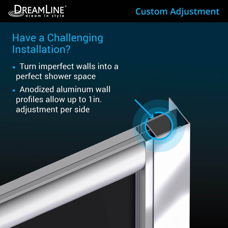 DreamLine Prime 38 in. x 38 in. x 76 3/4 in. H Shower Enclosure, Shower Base and Acrylic Backwall Kit - 38" x 38"