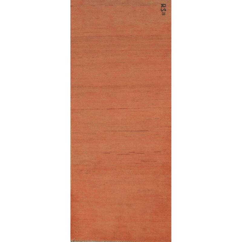 Orange Gabbeh Oriental Runner Rug Handmade Hallway Wool Carpet - 1'11" x 5'11"