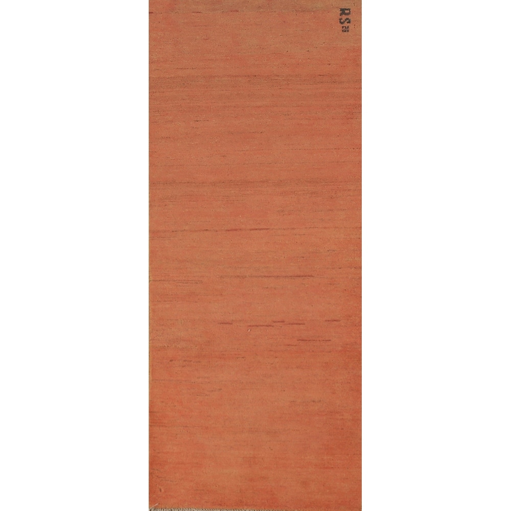 Orange Gabbeh Oriental Runner Rug Handmade Hallway Wool Carpet - 1'11" x 5'11"