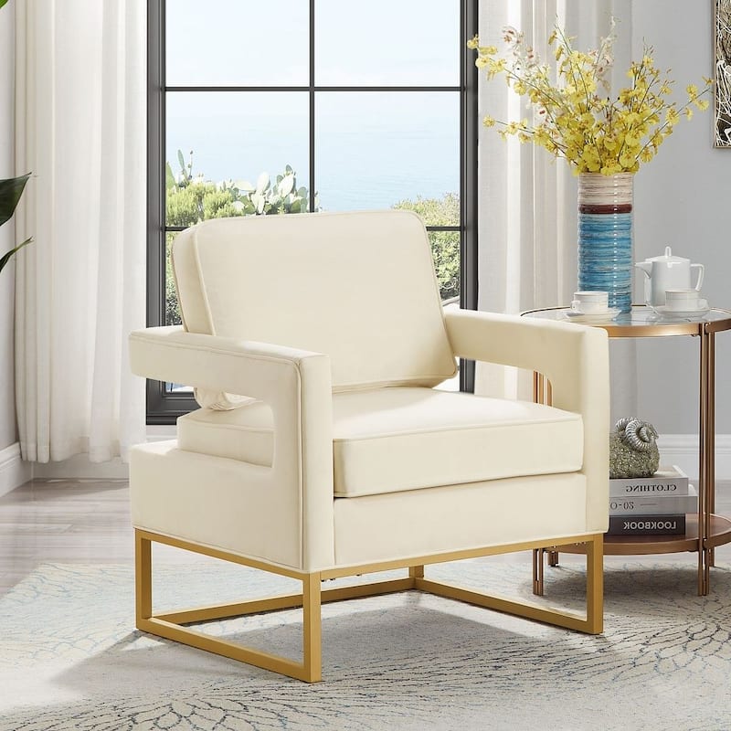Accent Arm Chair with Gold Base