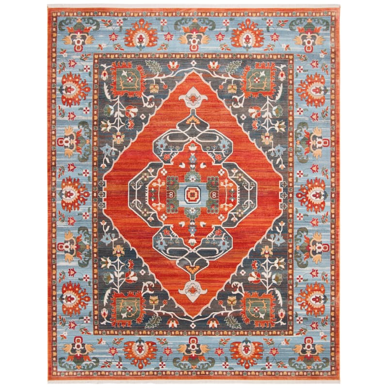 SAFAVIEH Vintage Boho Persian Joice Oriental Polyester Rug with - 8' x 10' - Rust/Blue