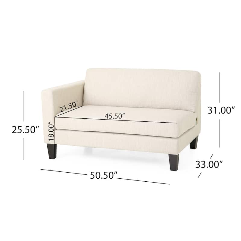 Fabric Upholstered Sofas Small Space Loveseat Sofas Lounge Armrest Couch w/ Wood Legs 101" Long Couches for Living Room
