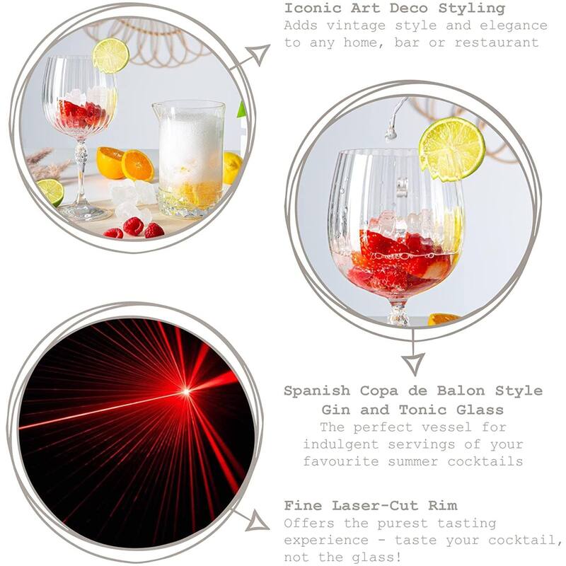 Bormioli Rocco Set of 4 America '20s Gin Tonic Glasses - 25.25 oz.