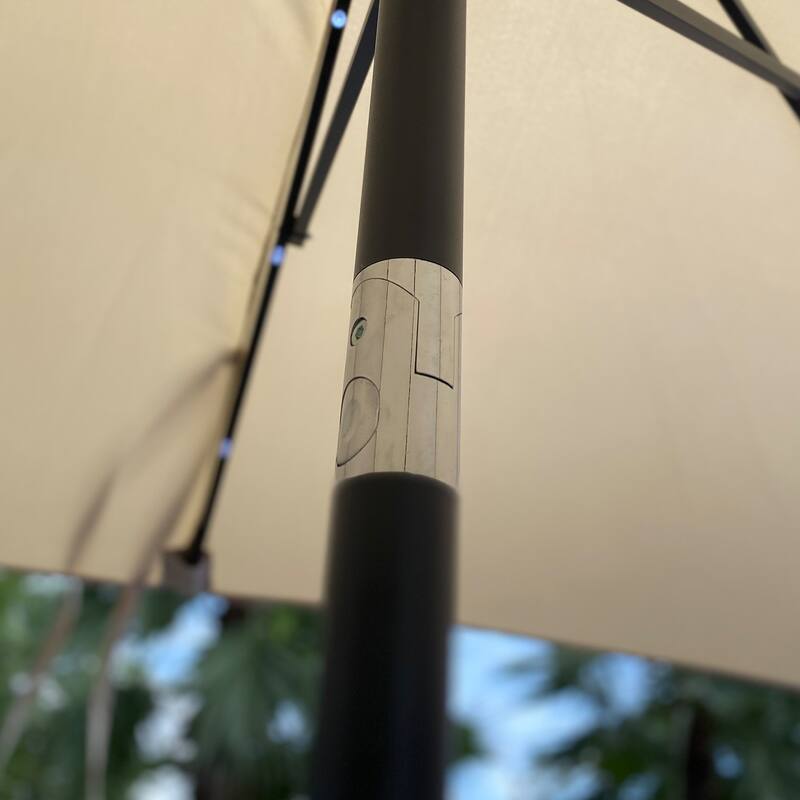 10ft Solar LED Lighted Outdoor Patio Market Umbrella