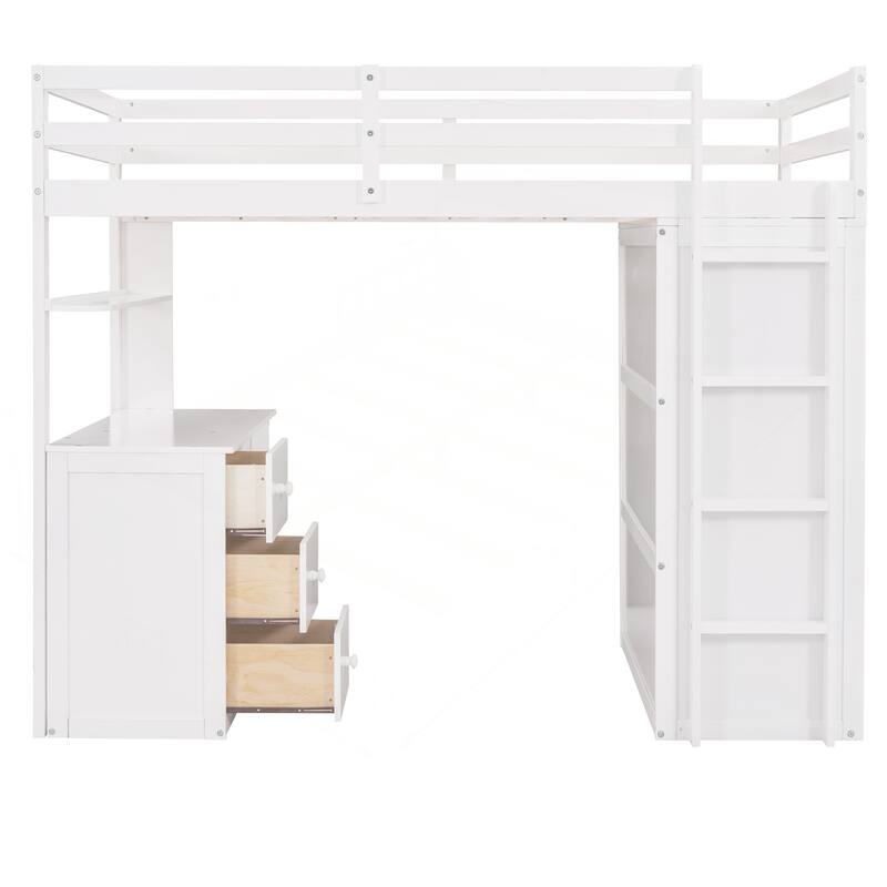 Versatile Twin Loft Bed with Multiple Functions for Space Optimization