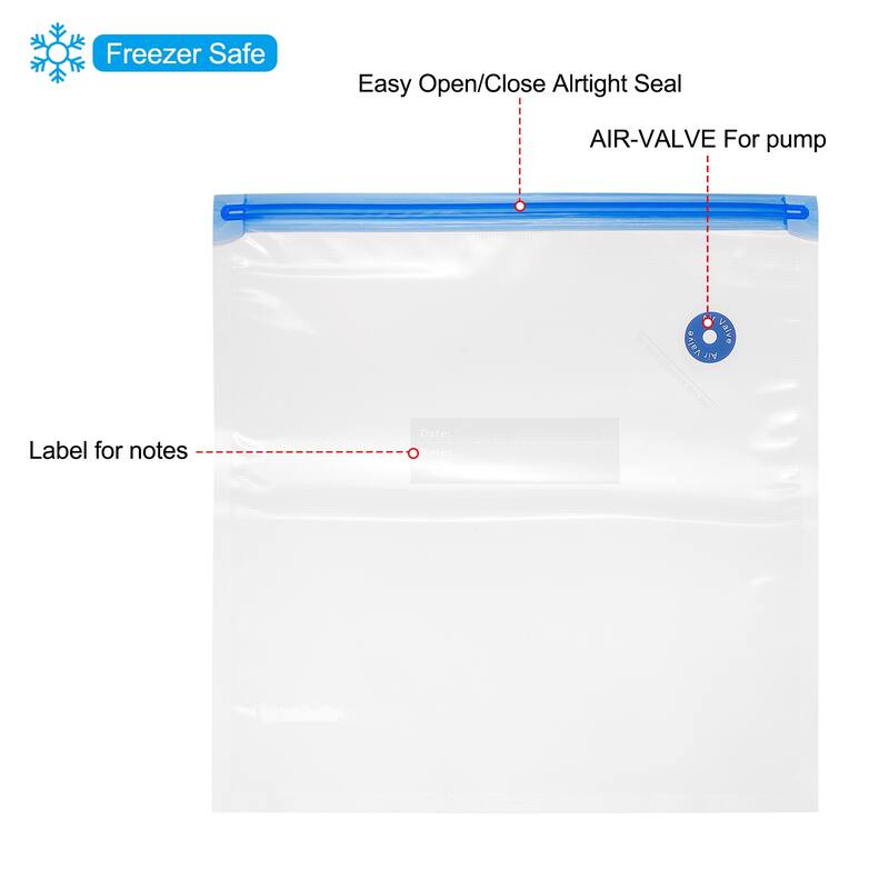 10pcs Sous Vide Bags Reusable Vacuum Food Sealer Bag 28cm x 26cm,34cm x 26cm - White