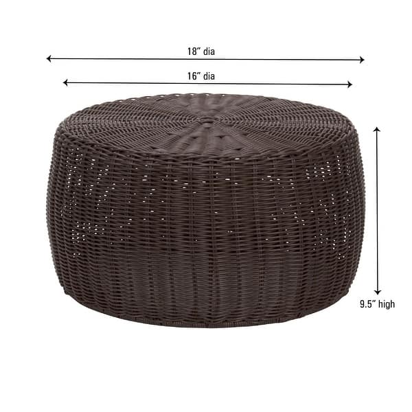 dimension image slide 1 of 4, Household Essentials Handwoven Resin Storage Stool Ottoman