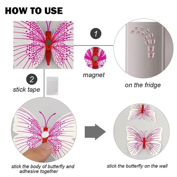 Shop 48pcs 3d Butterfly Wall Decal Diy Sticker For Christmas
