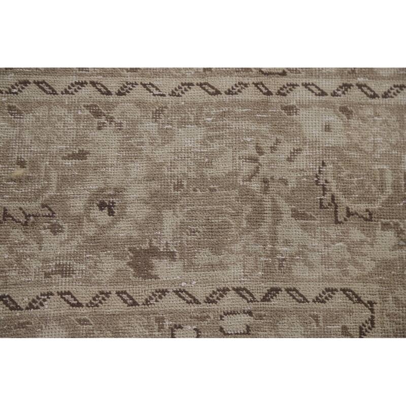 Hand Knotted Oriental 100% Wool Carpet Traditional Floral Beige & Ivories Kashan Area Rug - 12' 1'' X 9' 5''