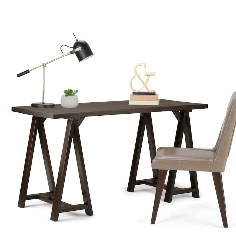 WYNDENHALL Hawkins SOLID WOOD Modern Industrial 56 inch Wide Writing Desk