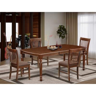 Victorian Dining Room Set 5pc Table & 4 Chairs - 60-78" Rectangular with Butterfly Leaf