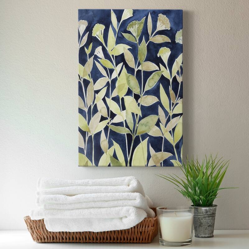 Indigo Blooming Night II Premium Gallery Wrapped Canvas - Ready to Hang