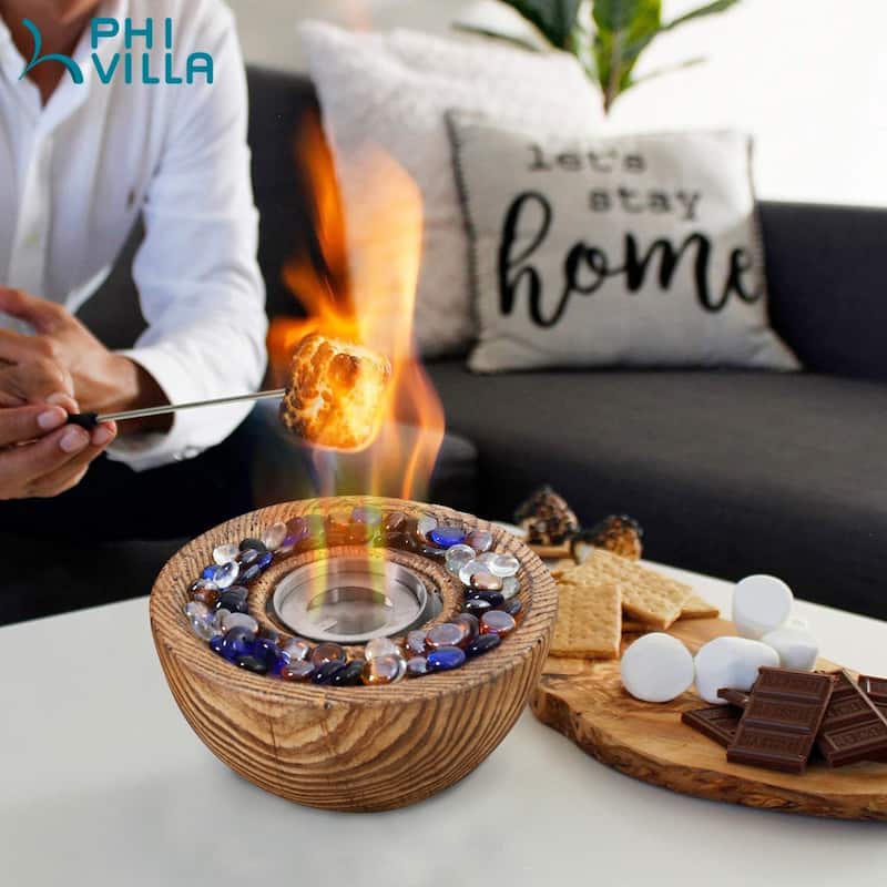 9" Terra Fab Portable Tabletop Fire Bowl Indoor/Outdoor Fire Pit