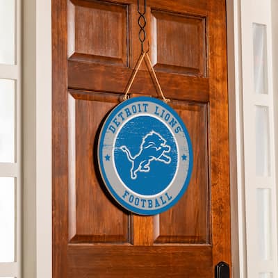 Detroit Lions Wooden Door Decor Wall Sign - Multi-Color