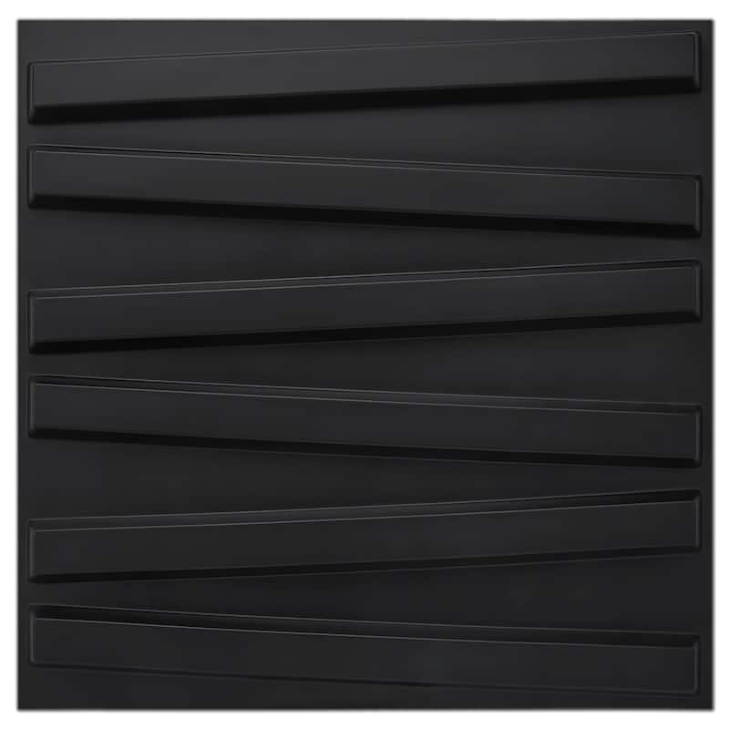 Art3d 12-pack PVC Textured 3D Wall Panels for Interior Wall Decor in Living Room,Bedroom, 32 Sq Ft - N/A - Black