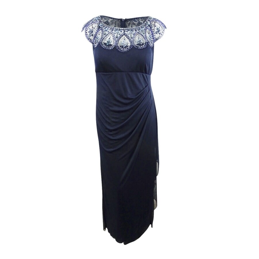xscape plus size beaded gown