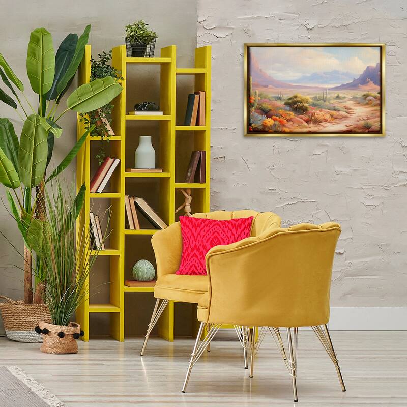 Stupell Flower Lined Desert Path Framed Floater Canvas Wall Art Design By Franklyn Gregory