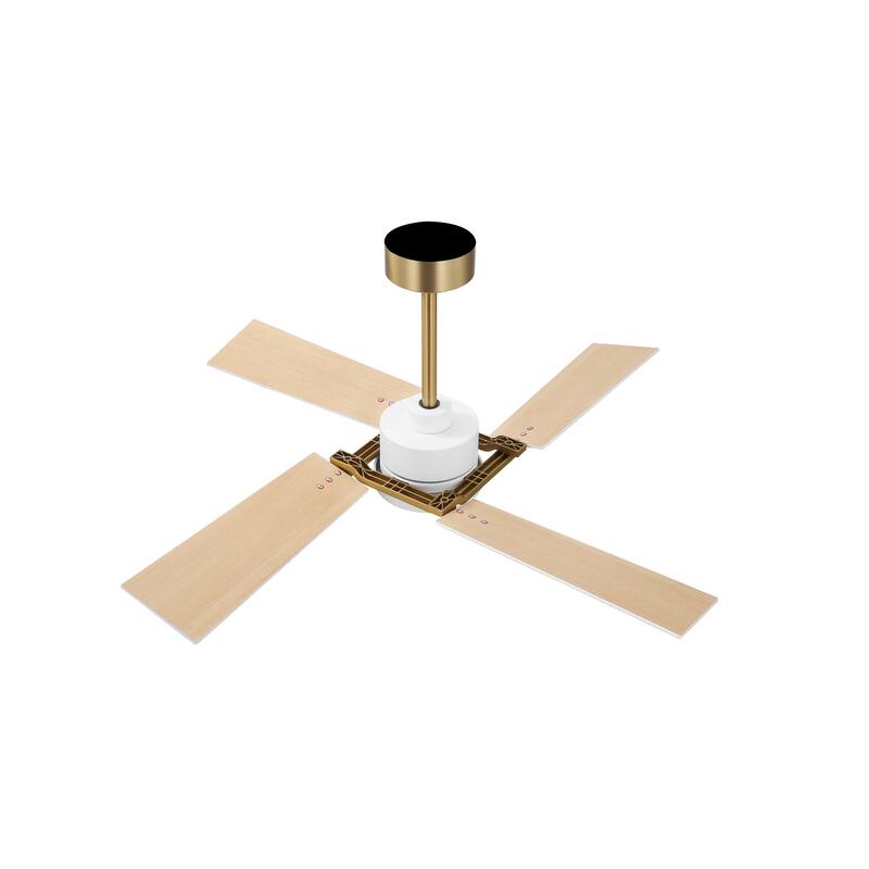 MLiAN 56 In./ 72 In. 4 Plywood Blades Indoor LED Light Ceiling Fan with Remote...