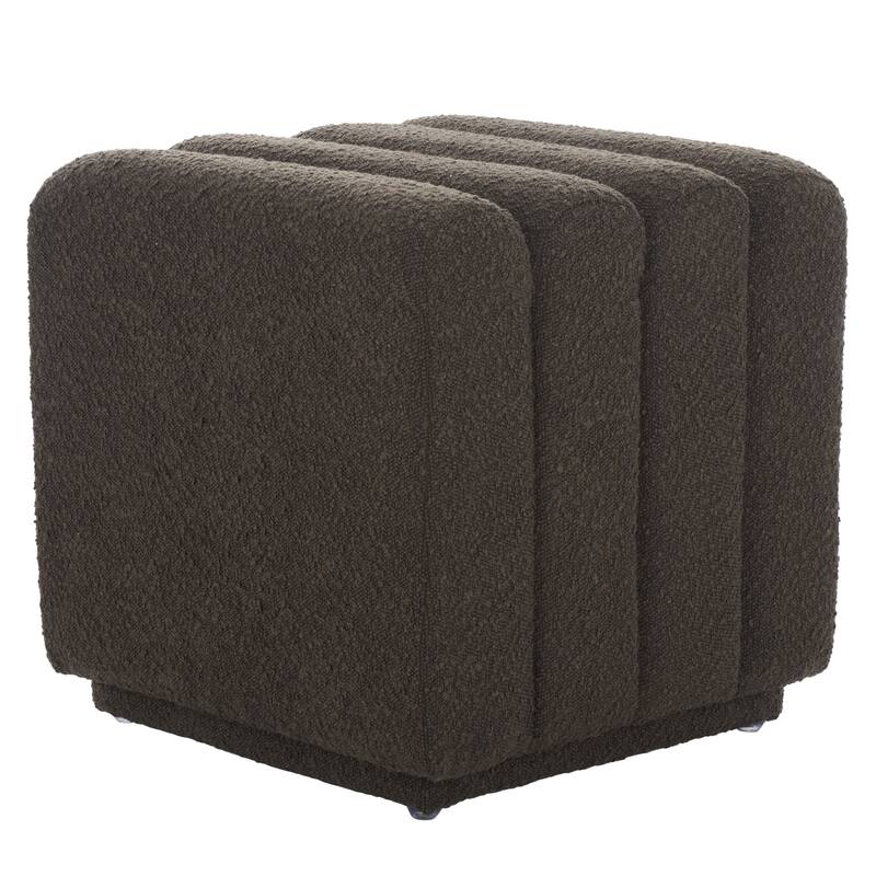 SAFAVIEH Joseph Upholstered Channel Tufted Square Ottoman, Fully Assembled