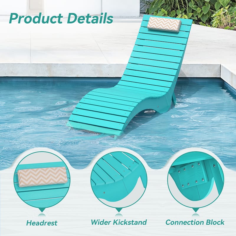 HDPS Water-Resistance Patio Lounge Chair Set of 3