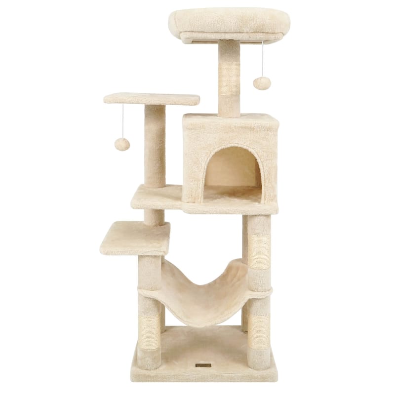 Costway 44” Tall Multi-level Cat Tree with Cushion Top Perch, - See Details