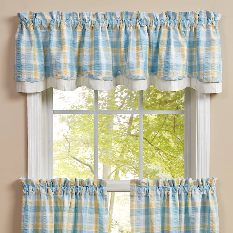 Park Designs Forget Me Not Lined Layered Valance 72" x 16" - 72" X 16"