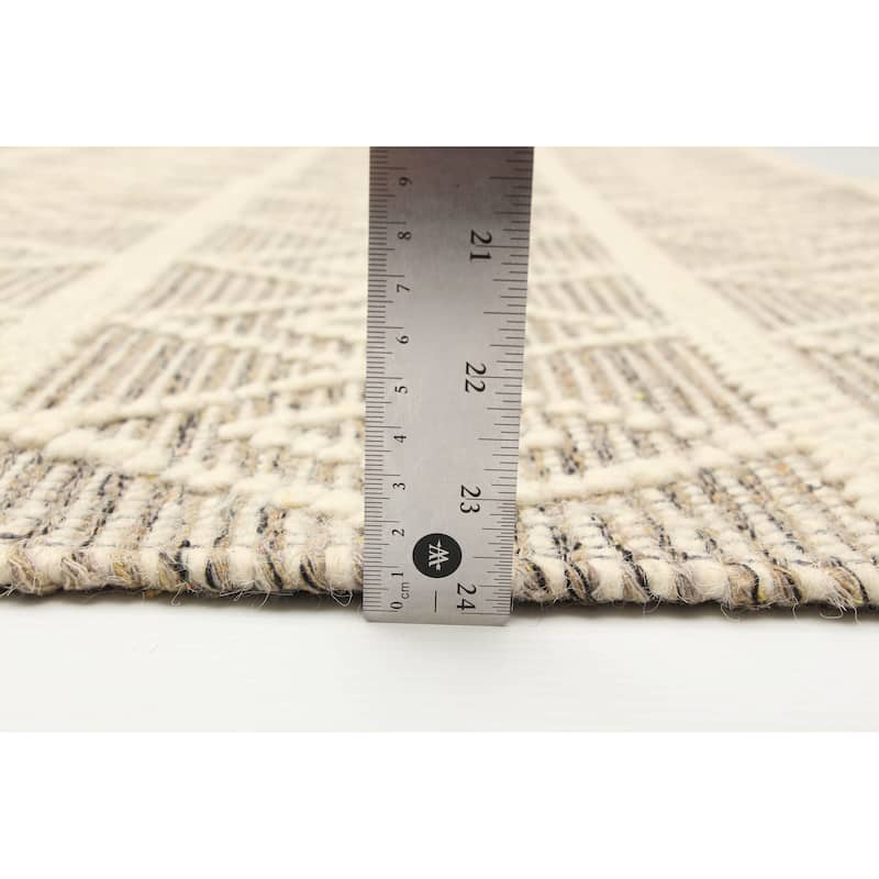 ECARPETGALLERY Braid weave Sienna Cream Wool Rug - 4'1 x 7'10