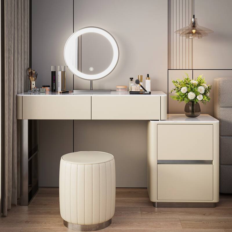 JASIWAY Modern Solid Wood Telescopic Makeup Vanity Desk