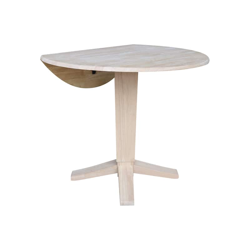 42 in Round Dual Drop Leaf Pedestal Counter Height Dining Table