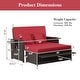 preview thumbnail 4 of 8, Rattan Two-seat Patio Chaise with Storage and Extending Side Tables