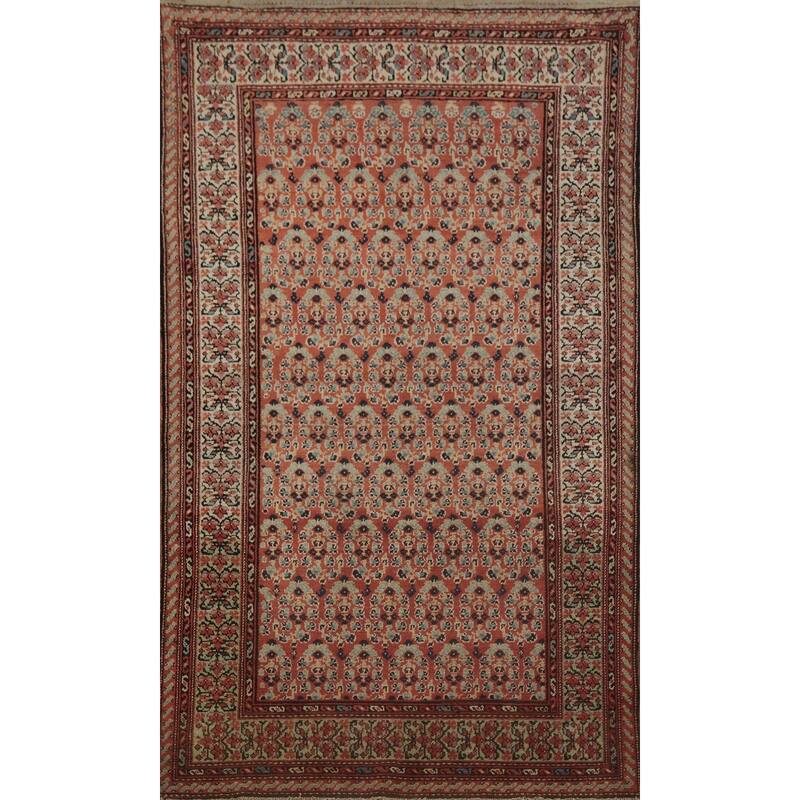 Hand Knotted Oriental 100% Wool Carpet Traditional Floral Oranges & Rust Malayer Area Rug - 6' 3'' X 3' 10''
