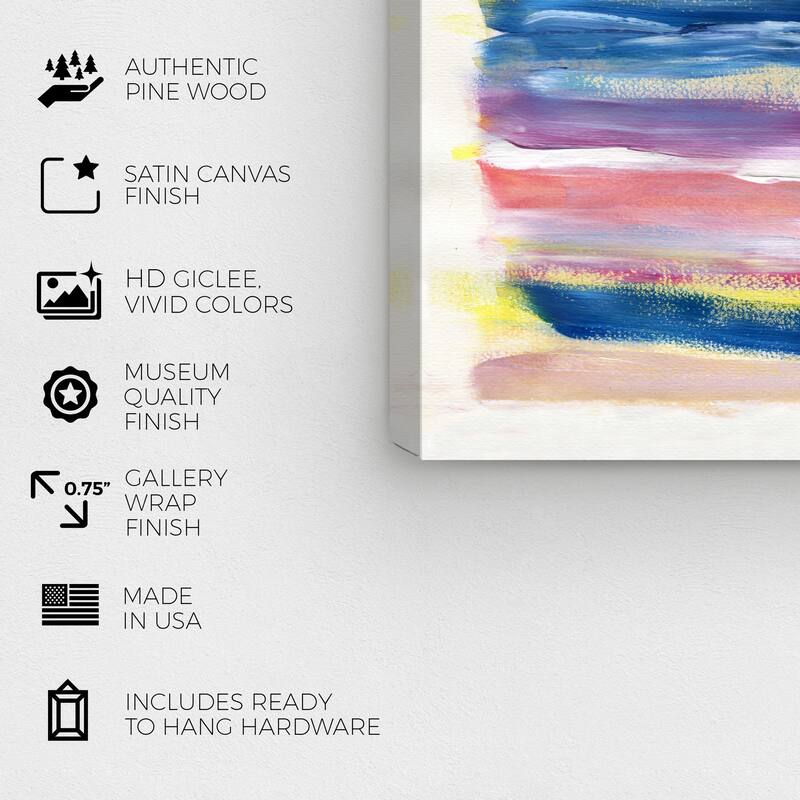 Wynwood Studio Abstract The Dawn Today Pink and Dark Blue Modern & Contemporary Wall Art Canvas Print