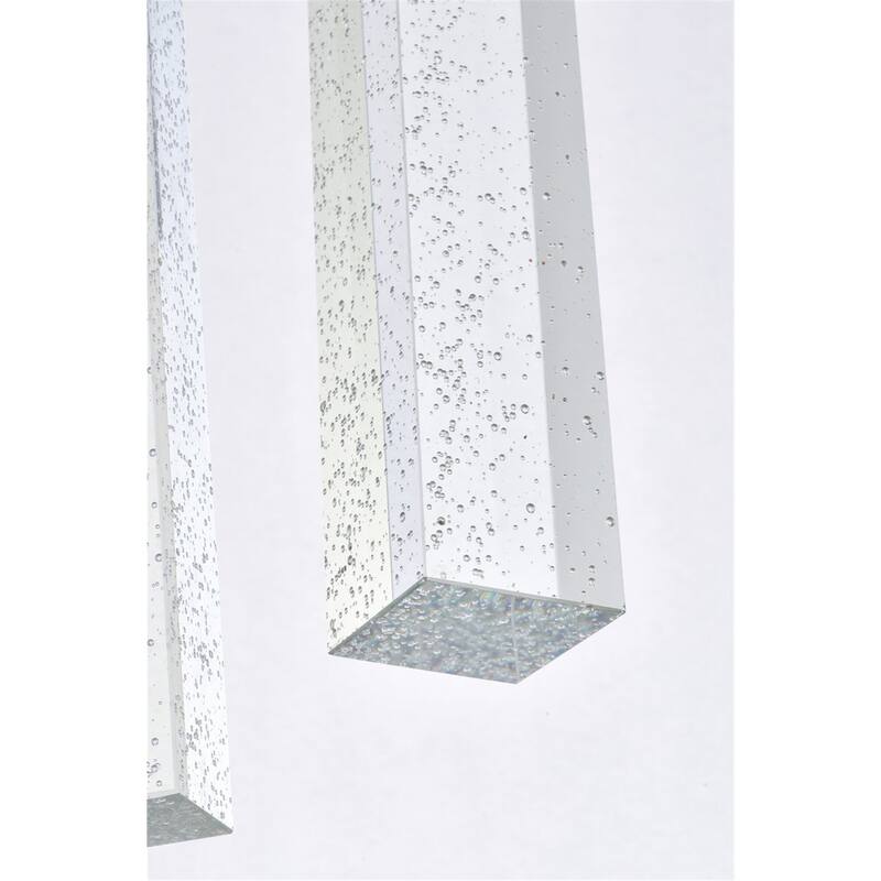 Chrome 6-Light Pendant Light - Adjustable Crystal Bar Chandelier with Bulbs Included - Modern Hanging Lamp - 144