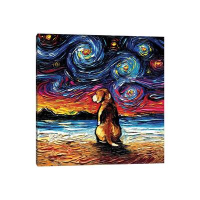 iCanvas "Beagle Night II" by Aja Trier Canvas Print