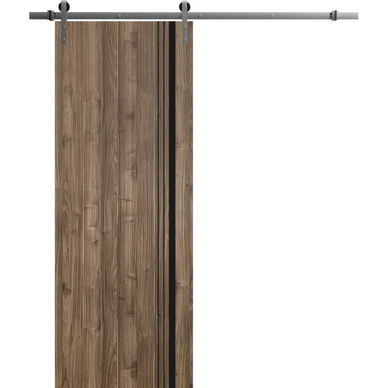 Bi-fold Doors 36 x 80 Planum 0011 Walnut with Sturdy Tracks - Brown - 64" x 84" ( 2* 32x84)