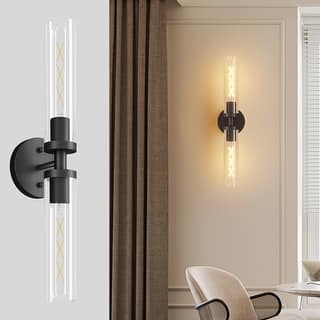 Hardwired Matte Black Wall Sconces, Set of 2