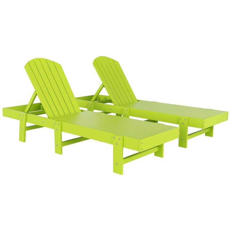 Altura Armless Poly Eco-Friendly All Weather Reclining Chaise Lounge (Set of 2)