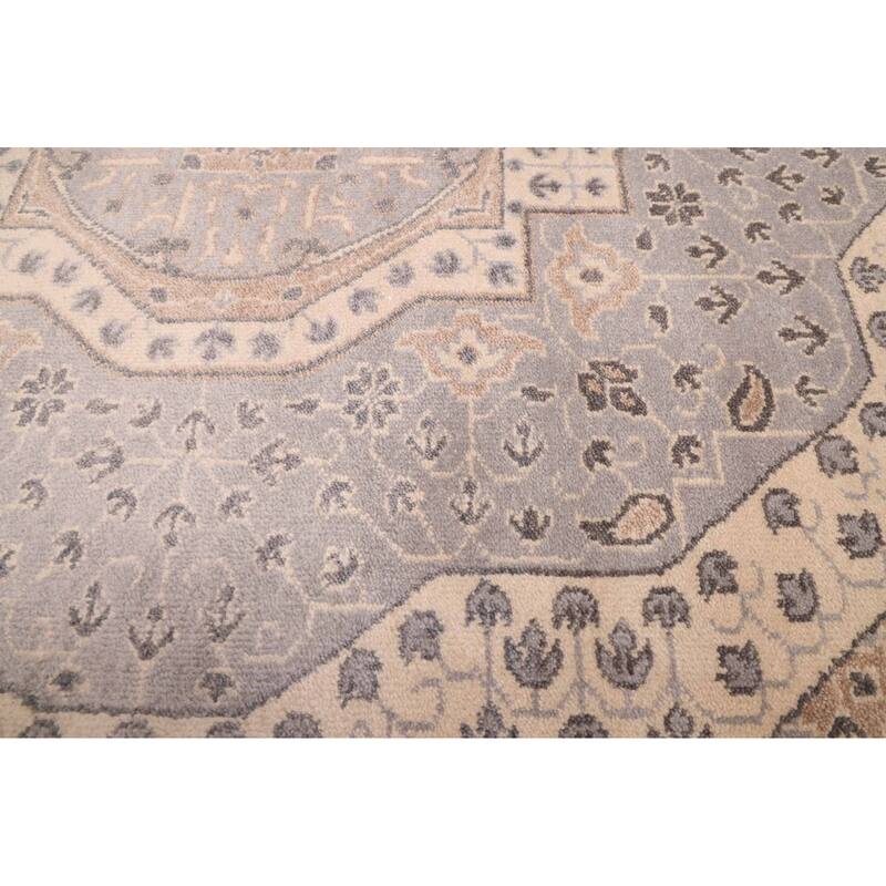 ECARPETGALLERY Hand-knotted Mamluk Grey Wool Rug - 6'0 x 8'11