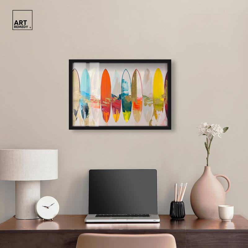 Surfboard Horizons II Shadowbox by Art Remedy