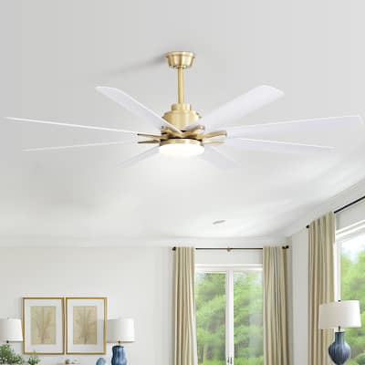 66 Inch Large Ceiling Fan with Dimmable LED Light, Indoor/Outdoor Smart 6-Speed Reversible Ceiling Fan for Living Room Patio